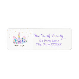 Waterverf Unicorn Return Address Sticker