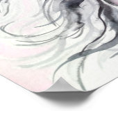 Waterverf Unicorn-schilderkunst afdrukken Poster (Hoek)