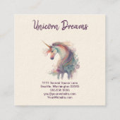 Waterverf Unicorn Square Visitekaartje (Achterkant)