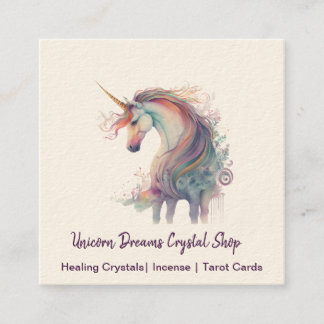Waterverf Unicorn Square Visitekaartje