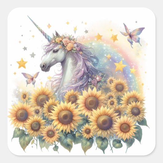 Waterverf Unicorn Stickers (Voorkant)