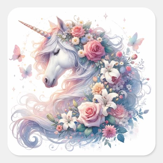 Waterverf Unicorn Stickers (Voorkant)