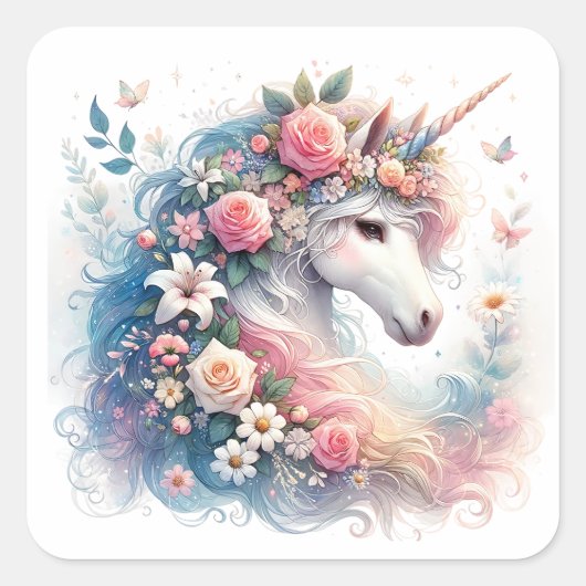 Waterverf Unicorn Stickers (Voorkant)