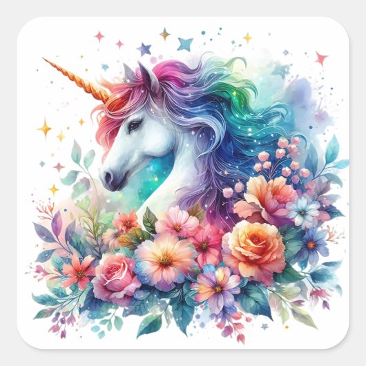 Waterverf Unicorn Stickers (Voorkant)