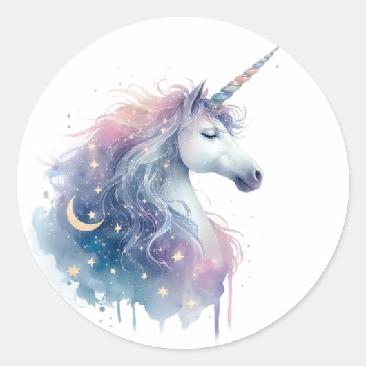 Waterverf Unicorn Stickers (Voorkant)