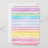 Waterverf Unicorn Striped Baby shower Kaart (Achterkant)