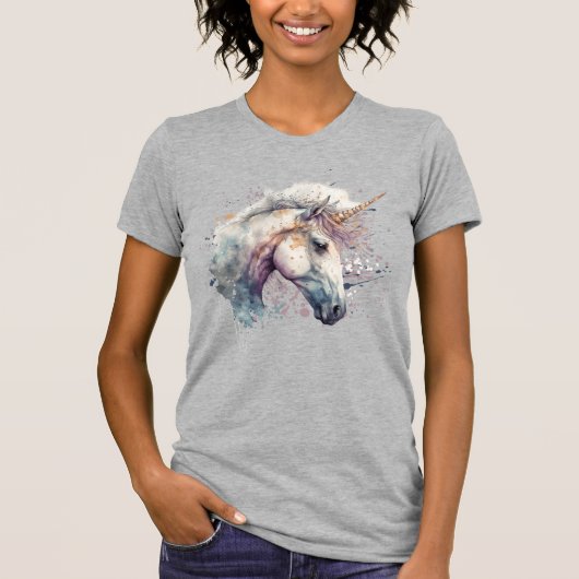 Waterverf Unicorn T-shirt (Voorkant)