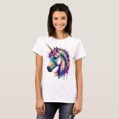 Waterverf Unicorn T-shirt (Voorkant volledig)