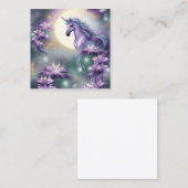 Waterverf Unicorn Vierkante Visitekaartje (Voorkant / Achterkant)