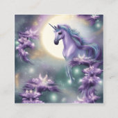 Waterverf Unicorn Vierkante Visitekaartje (Voorkant)