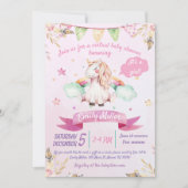 Waterverf Unicorn - Virtuele Baby shower Kaart (Voorkant)