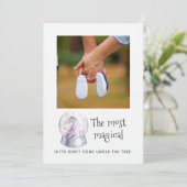 Waterverf Unicorn Winter Kerstmis Baby Verwacht Aankondiging (Staand voorkant)