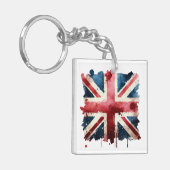 Waterverf Union Jack Flag Sleutelhanger (Voorkant Links)