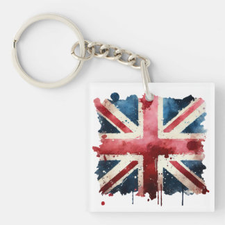 Waterverf Union Jack Flag Sleutelhanger
