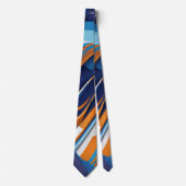 Waterverf Unique Luxury Blue Gold Print Stropdas (Voorkant)