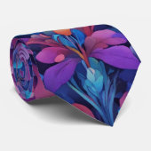 Waterverf Unique Luxury Floral Flower Print Stropdas (Opgerold)