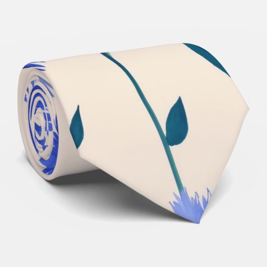 Waterverf Unique Luxury Floral Flower Print Stropdas (Opgerold)