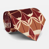 Waterverf Unique Luxury Maroon Golden Print Stropdas (Opgerold)