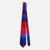 Waterverf Unique Luxury Red Blue Print Stropdas (Voorkant)