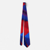 Waterverf Unique Luxury Red Blue Print Stropdas (Achterkant)