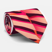Waterverf Unique Luxury Sinaasappel Pink Print Stropdas (Opgerold)