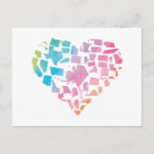 Waterverf United States Heart Briefkaart (Voorkant)