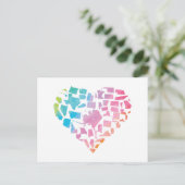 Waterverf United States Heart Briefkaart (Staand voorkant)