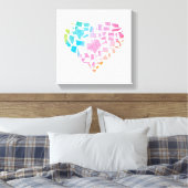 Waterverf United States Heart Canvas Afdruk (Insitu (Slaapkamer))