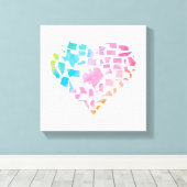 Waterverf United States Heart Canvas Afdruk (Insitu (Houten vloer))