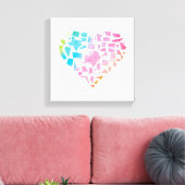 Waterverf United States Heart Canvas Afdruk (Insitu (Woonkamer))
