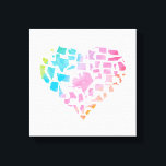 Waterverf United States Heart Canvas Afdruk<br><div class="desc">Dit ontwerp is een illustratie van de Amerikaanse staten in de vorm van een hart.</div>