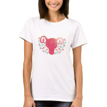 Waterverf Uterus Middle Finger T-Shirt