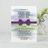 Waterverf Uw Dienst als Groomsman Kaart (Staand voorkant)