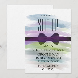 Waterverf Uw Dienst als Groomsman Kaart