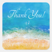 Waterverf Vaartuigen voor de Oostzee Dank u Vierkante Sticker (Voorkant)
