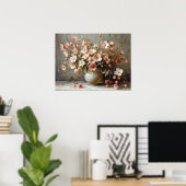 Waterverf vaas met bloemetjes poster (Thuiskantoor)