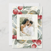 Waterverf vakantie bessen een foto vakantie Kaart (Voorkant)