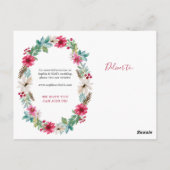 Waterverf Vakantie Bloemen | Bruiloft Bewaar de da Briefkaart (Achterkant)