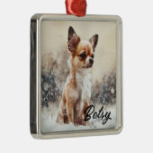 WATERVERF VAKANTIE CHIHUAHUA DOG METALEN ORNAMENT (Rechts)