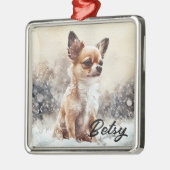 WATERVERF VAKANTIE CHIHUAHUA DOG METALEN ORNAMENT (Links)