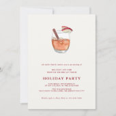 Waterverf Vakantie Cocktail Kerstfeest Uitnodigen Kaart (Voorkant)