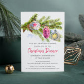 Waterverf Vakantie Decoraties | Kerstdiner Kaart