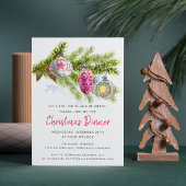 Waterverf Vakantie Decoraties | Kerstdiner Kaart