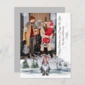 Waterverf Vakantie Gnome Foto Vakantie Kaart (Voorkant / Achterkant)