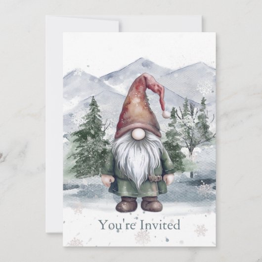 Waterverf Vakantie Gnome Vakantie Party Kaart (Voorkant)