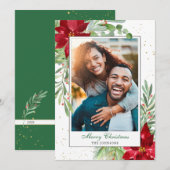 Waterverf Vakantie groen + gouden vakantie Kaart (Voorkant / Achterkant)