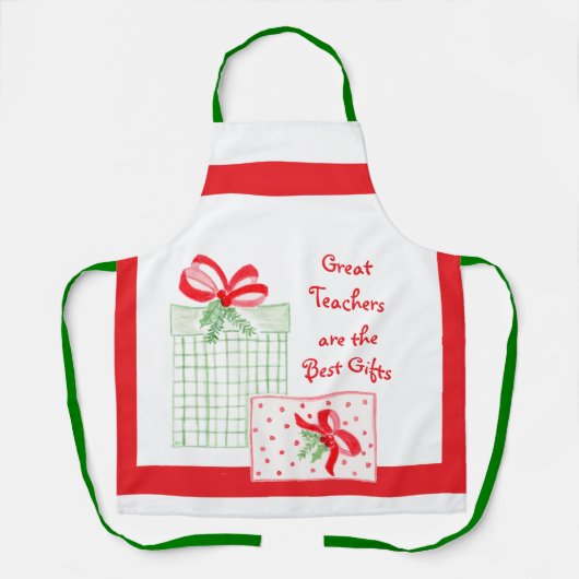 Waterverf Vakantie Grote Docenten Beste Cadeaus Schort (Voorkant)