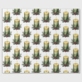 Waterverf Vakantie Kaars Feestelijke Illustratie Cadeaupapier (Vlak)