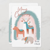 Waterverf Vakantie Kerst Kaart (Voorkant / Achterkant)