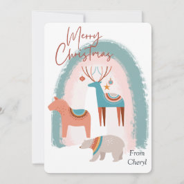 Waterverf Vakantie Kerst Kaart